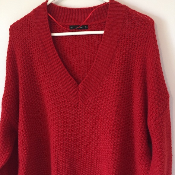 Zara red oversized slouchy sweater Small - Picture 6 of 6